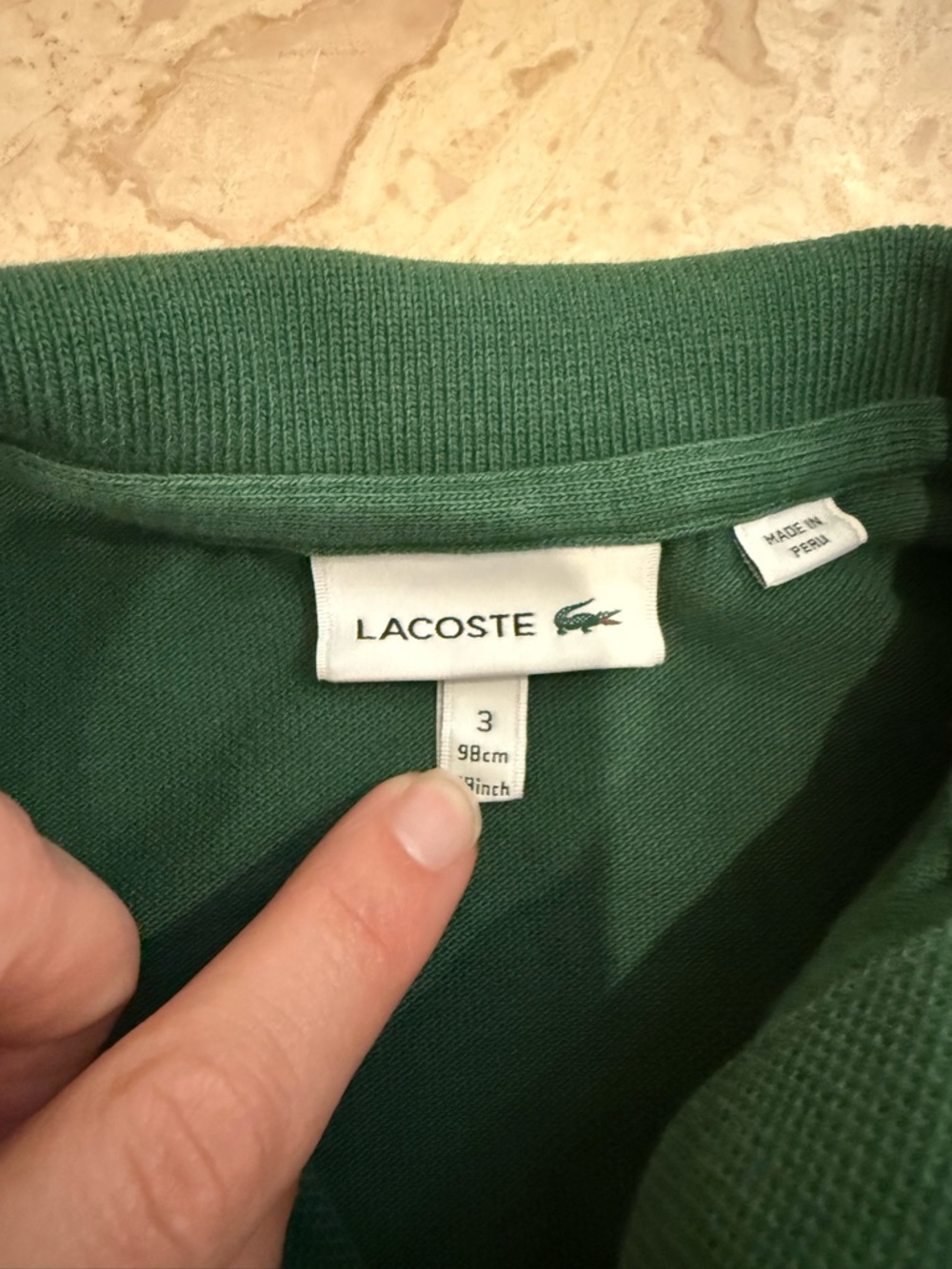 Toddler Boys - Lacoste Kids Dark Green Polo - Sz 3 - Picture 2 of 2